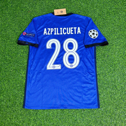 César Azpilicueta Chelsea 2021 Champions League Final Blue Retro Football Jersey Kit