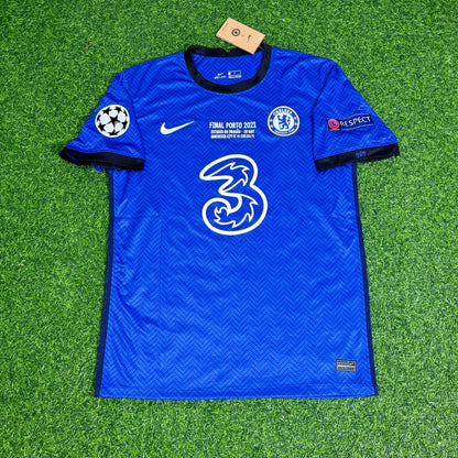 César Azpilicueta Chelsea 2021 Champions League Final Blue Retro Football Jersey Kit