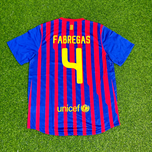 Cesc Fabregas Barcelona 2011/2012 Retro Home Football Jersey