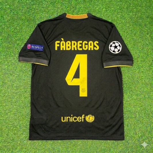 Cesc Fàbregas #4 Barcelona 2013-2014 Black Retro Football Jersey