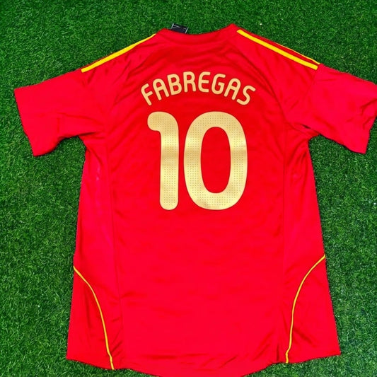 Cesc Fabregas #10 Spain EURO 2008 Red Home Retro Football Jersey