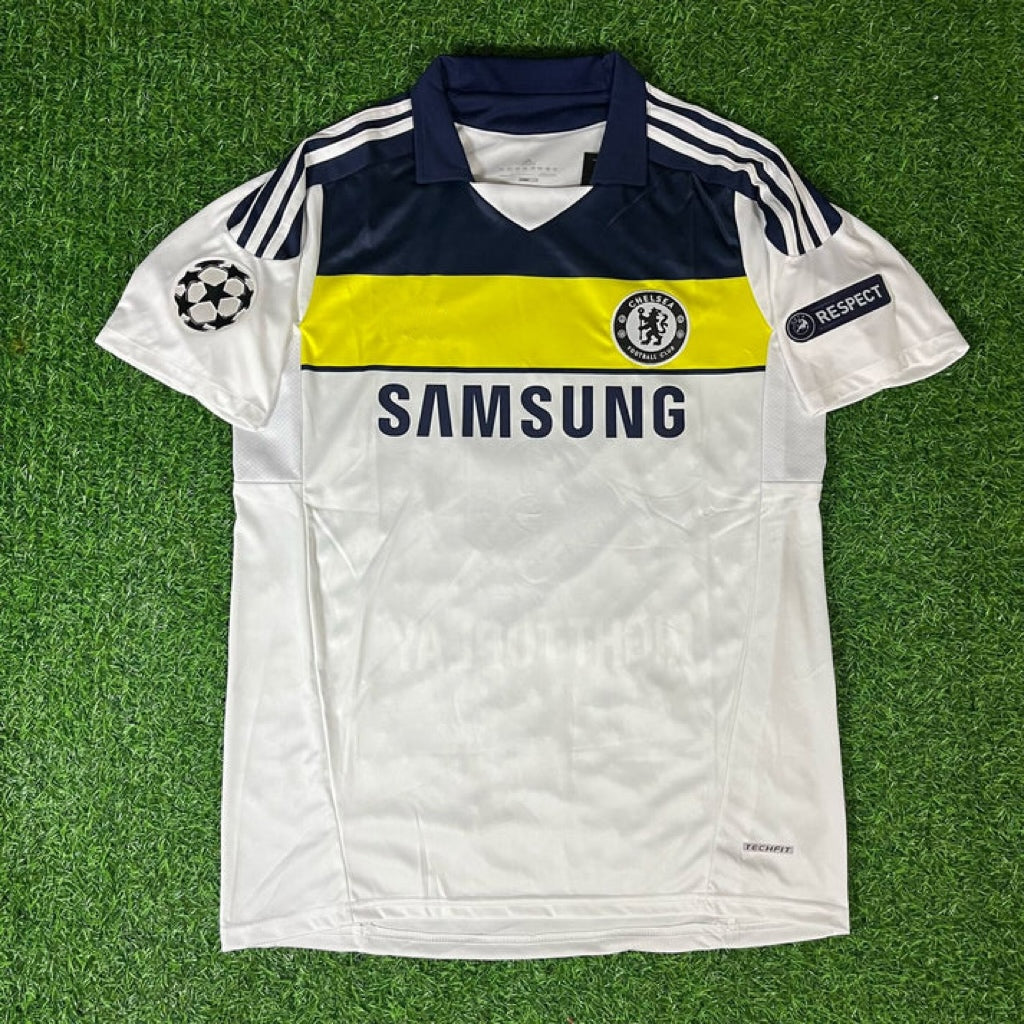 Chelsea 2011/2012 Champions League White Yellow Retro Jersey Trikot