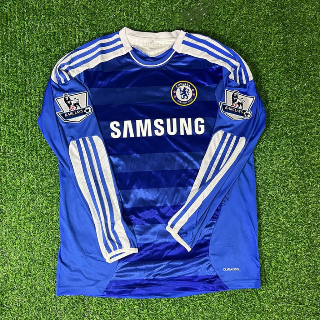 Chelsea 2011 2012 EPL Patch Retro Long Sleeve Jersey Soccer Shirt