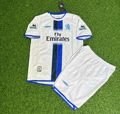 John Terry Chelsea Away 2004/05 Retro Kids White Football Jersey