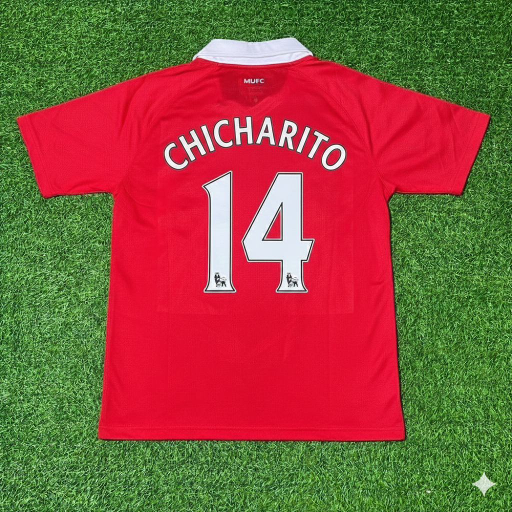 Chicharito Manchester United 2010/2011 Retro Home Football Jersey