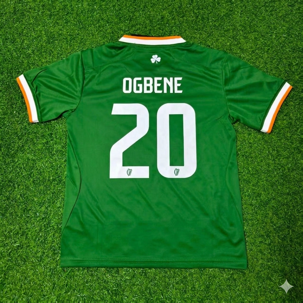 Chiedozie Ogbene #20 Ireland 2026 New Season Green Football Jersey