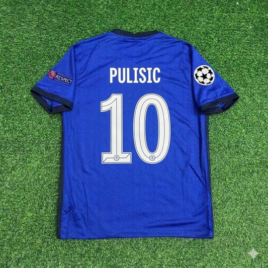 Christian Pulisic 10- Chelsea 2021 Champions League Final Blue Retro Football Jersey Kit