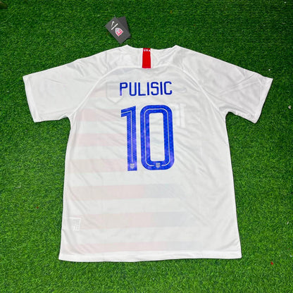 Christian Pulisic USA 2018/ 2019 Season White Football Jersey Kit