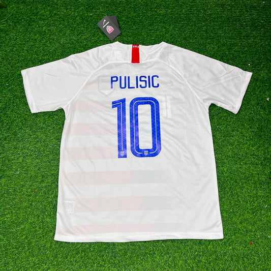 Christian Pulisic USA 2018/ 2019 Season White Football Jersey Kit