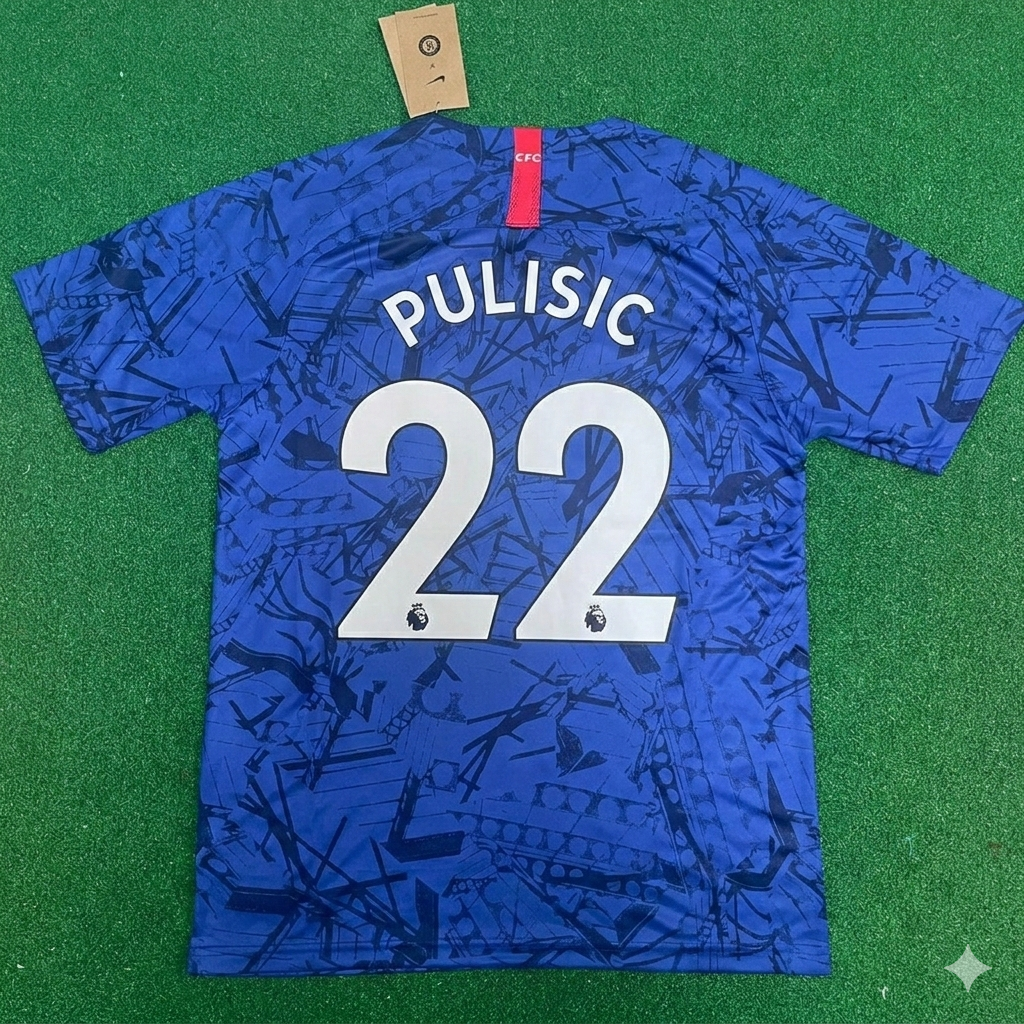 Christian Pulisic #22 Chelsea 2019 2020 Blue Retro Kit Jersey Trikot Maglia Maillot Soccer Shirt