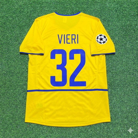 Christian Vieri Inter Milan 2002-2003 Yellow Retro Football Jersey