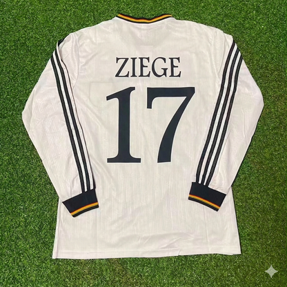 Christian Ziege #17 Germany EURO 1996 Final Home Long Sleeve Retro Football Jersey Kit