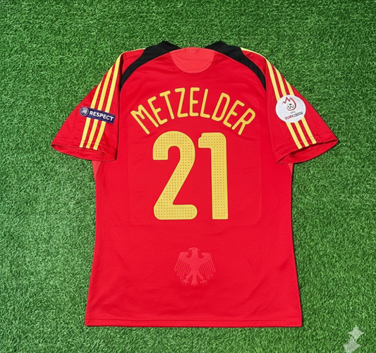 Christoph Metzelder Germany EURO 2008 Away Red Retro Football Jersey Kit