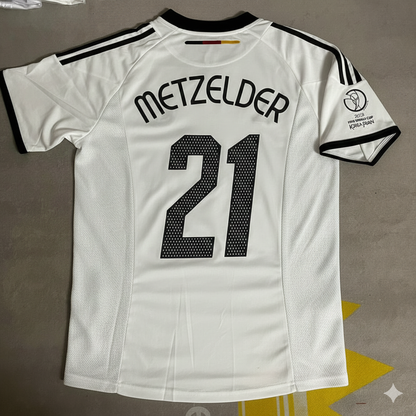 Christoph Metzelder Germany Deutschland 2002 World Cup Japan Korea White Retro Jersey Trikot