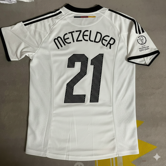 Christoph Metzelder Germany Deutschland 2002 World Cup Japan Korea White Retro Jersey Trikot