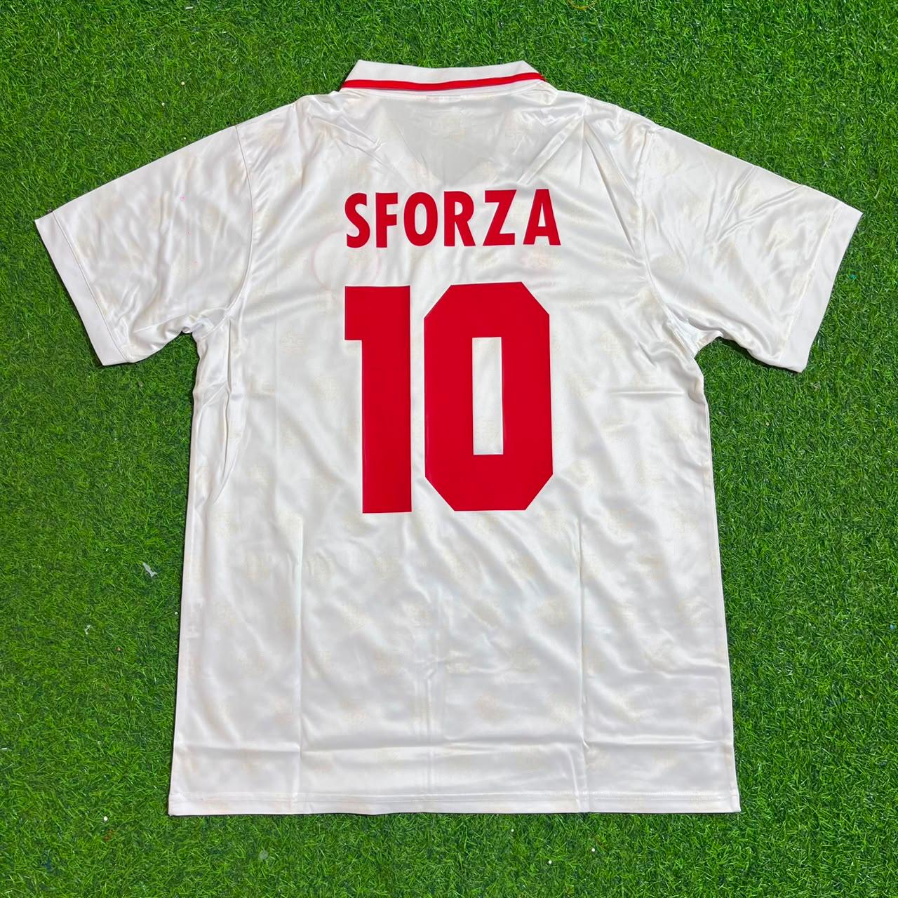 Ciriaco Sforza Switzerland 1994 World Cup White Retro Football Jersey