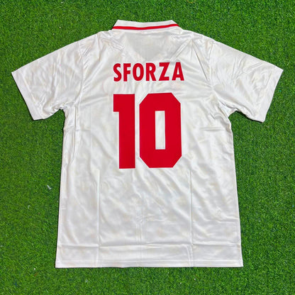 Ciriaco Sforza Switzerland 1994 World Cup White Retro Football Jersey