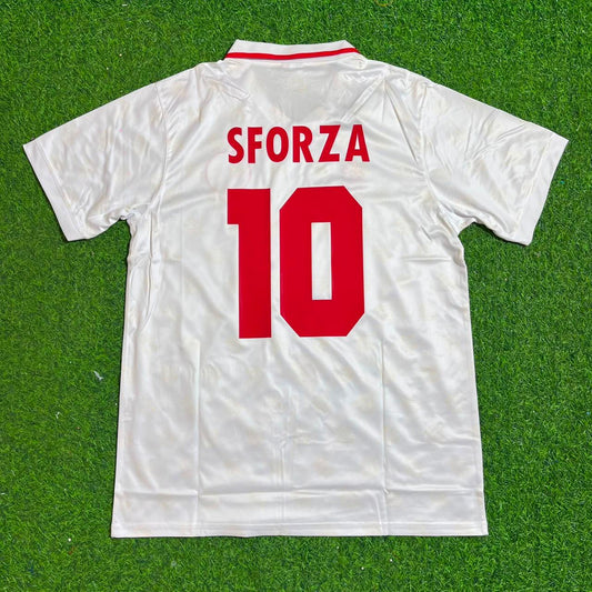 Ciriaco Sforza Switzerland 1994 World Cup White Retro Football Jersey