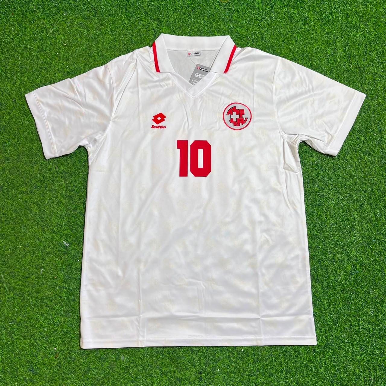 Ciriaco Sforza Switzerland 1994 World Cup White Retro Football Jersey