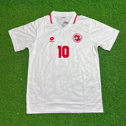 Ciriaco Sforza Switzerland 1994 World Cup White Retro Football Jersey