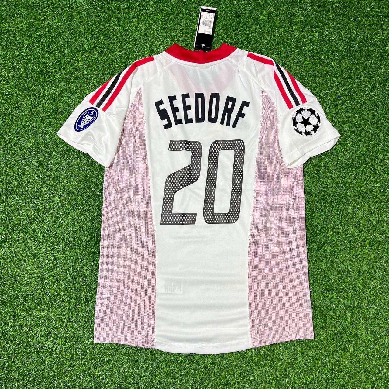 Clarence Seedorf AC Milan 2003 Champions League Final Old Trafford White Retro Jersey Maglia Maillot