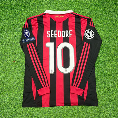 Clarence Seedorf Milan 2009 2011 Retro Long Sleeve Jersey Maillot Trikot Maglia