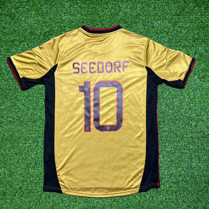 Clarence Seedorf #10 AC Milan Gold Retro Trikot Jersey