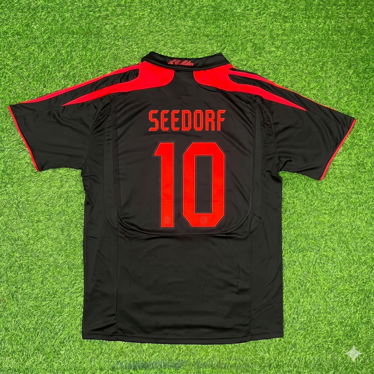 Clarence Seedorf AC Milan 2007-2008 Black Retro Third Football Jersey