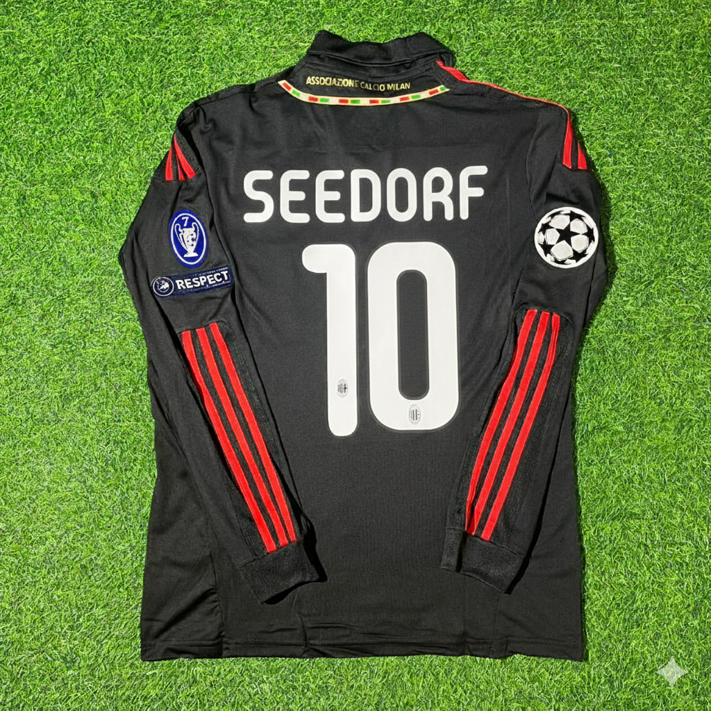 Clarence Seedorf AC Mailand 2011/12 Rot-Schwarzes Retro-Fußballtrikot