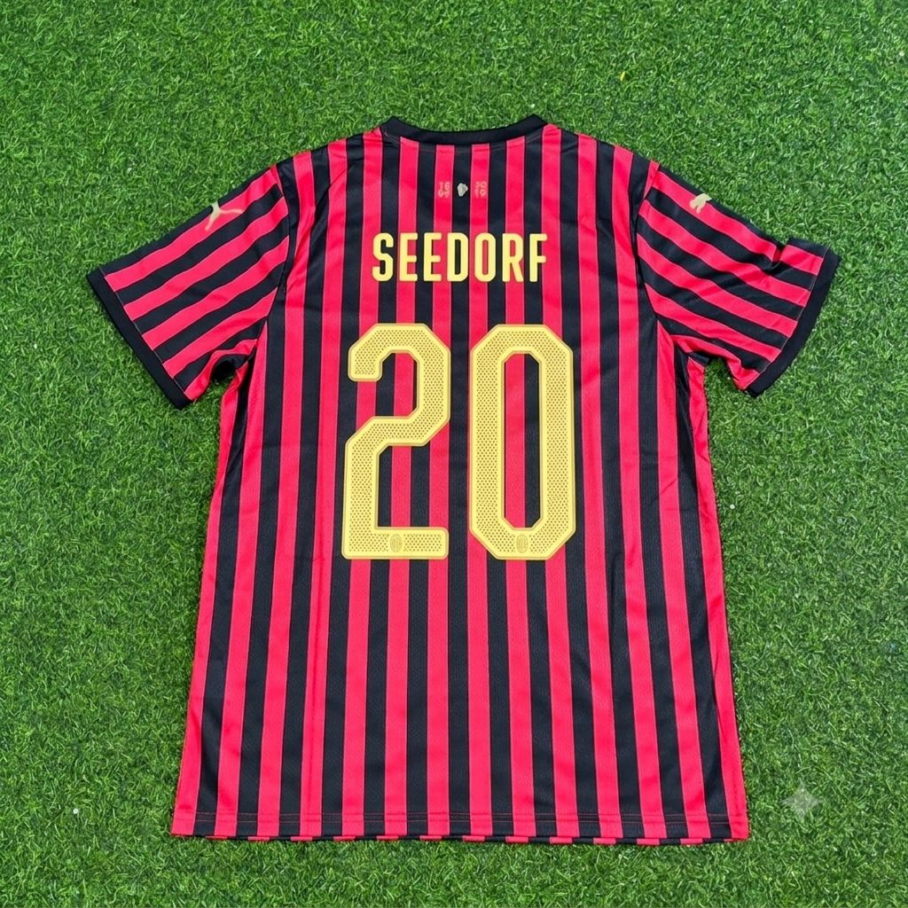 Clarence Seedorf AC Milan 120th Anniversary Special Golden Retro Football Jersey