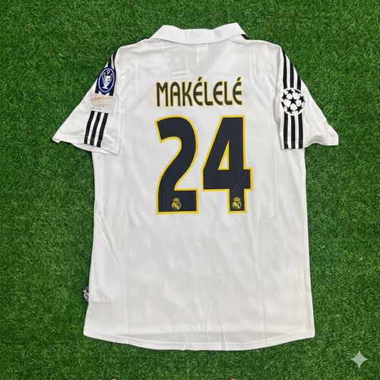 Claude Makélélé 24- Real Madrid 2003 2004 White Home Retro Jersey Shirt Trikot Maillot