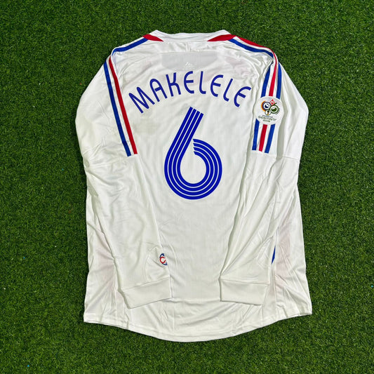 Claude Makelele France 2006 World Cup Final Long Sleeve White Retro Football Jersey