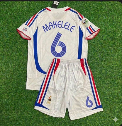 Claude Makélélé #6 France 2006 World Cup Retro Kids Kit – | KinderTrikot Maillot Enfant Soccer Shirt