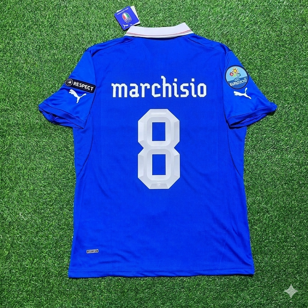 Claudio Marchisio 8- Italy Euro 2012 Retro Home Jersey