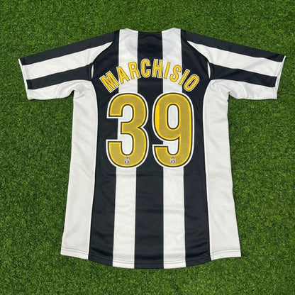 Claudio Marchisio #39 Juventus 2004-2005 Black White Home Retro Football Jersey