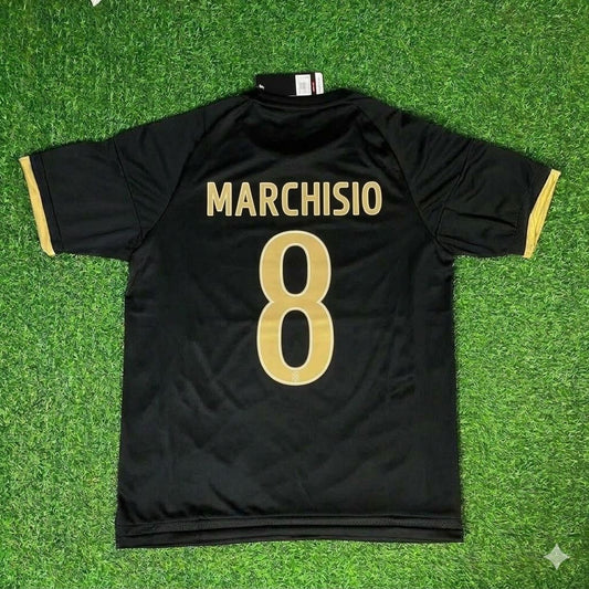 Claudio Marchisio 8- Juventus Retro Black Kit Jersey Trikot Maglia Soccer Shirt