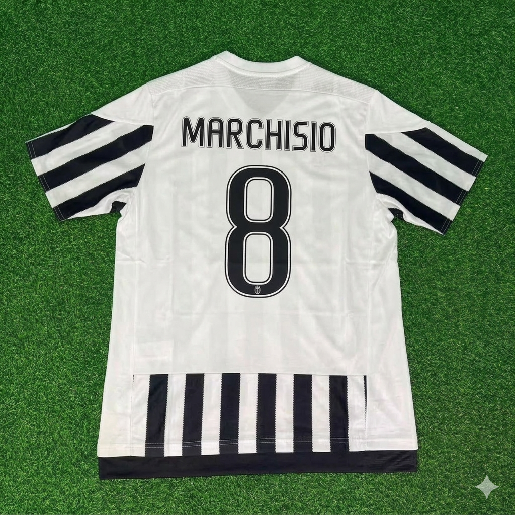 Claudio Marchisio 8-Juventus 2015-2016 Retro Home Football Jersey Trikot