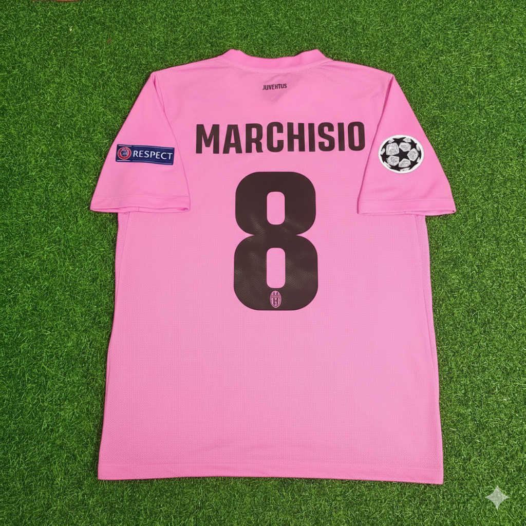 Claudio Marchisio Juventus Pink 2012 2013 Season Retro Jersey Soccer Shirt