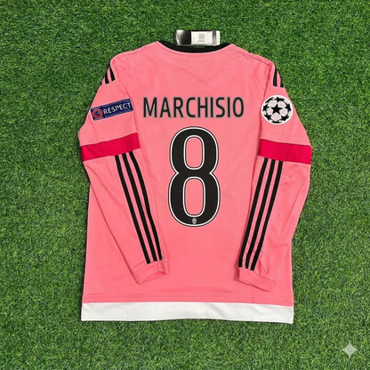 Claudio Marchisio Juventus Pink Retro 2015-2016 Pink Jersey Trikot