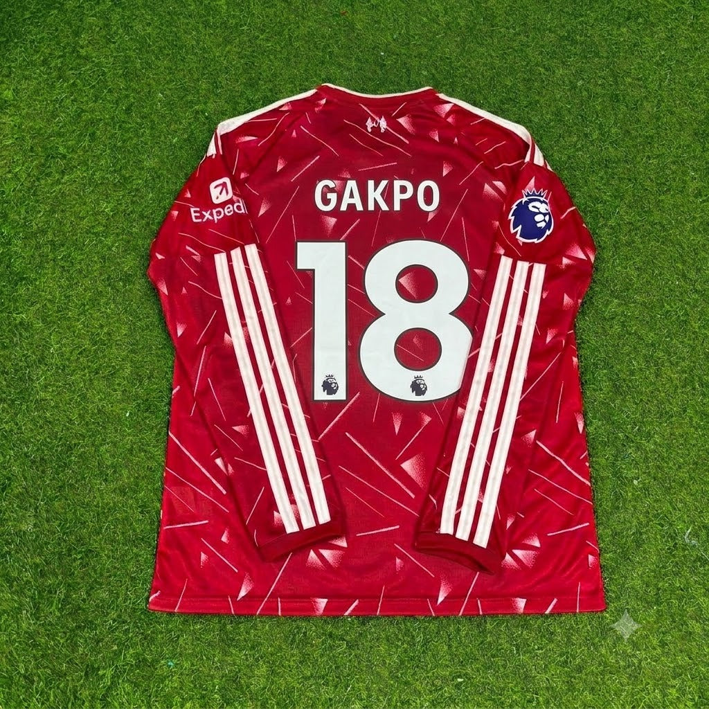 Cody Gakpo Liverpool 2027 New Season Long Sleeve Home Football Jersey Kit