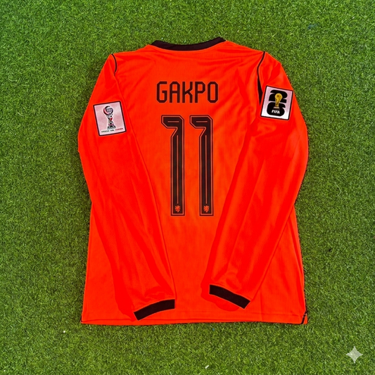 Cody Gakpo #11 Netherlands 2026 World Cup Home Long Sleeve Football Jersey