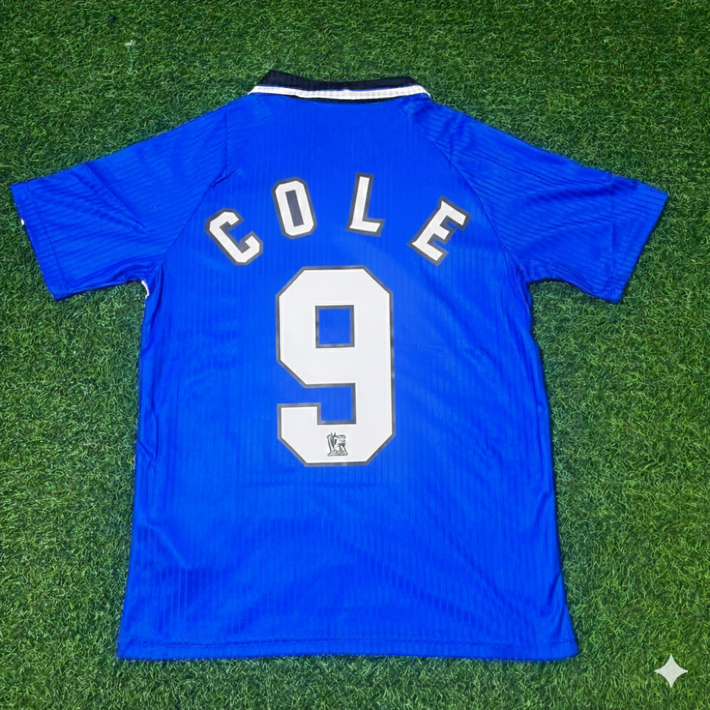 Andy Cole Manchester United 1996/1997 Blue Retro Football Jersey