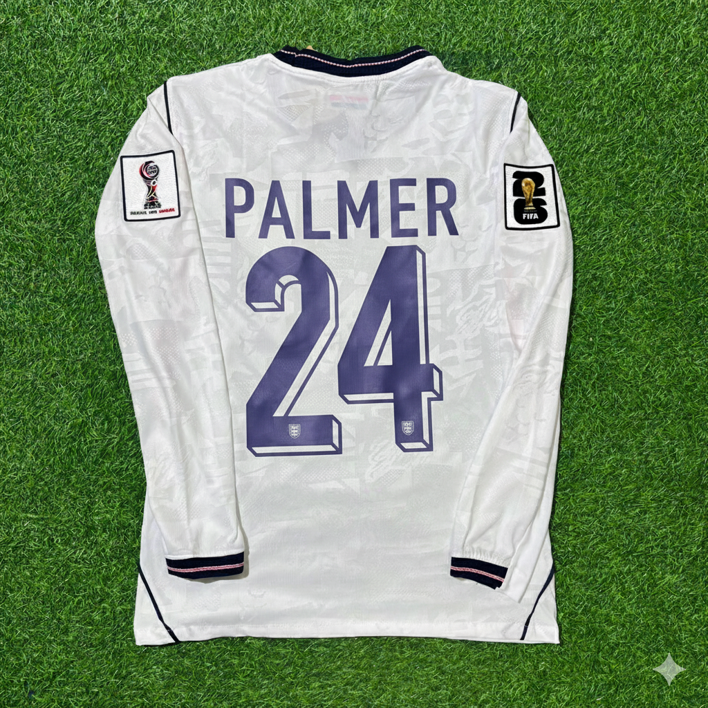 Cole Palmer 24- England 2026 World Cup Long Sleeve Kit Jersey Trikot Maillot
