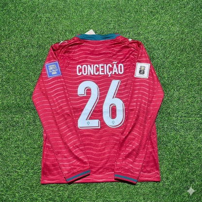 Francisco Conceição Portugal 2026 Red Home New Season Long Sleeve Football Jersey