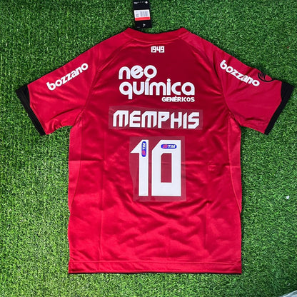 Memphis Depay #10 Corinthians Retro Red Kit Trikot Maillot Maglia Camiseta Soccer Shirt