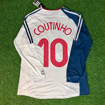 Philippe Coutinho Liverpool White Blue Retro Jersey Trikot Maglia Soccer Shirt