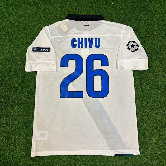 Cristian Chivu #26 Inter 2011/2012 White Away Jersey Trikot Maillot Maglia Soccer Shirt