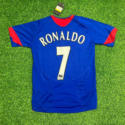 Cristiano Ronaldo Manchester United 2005/2006 Blue Red Retro Football Jersey