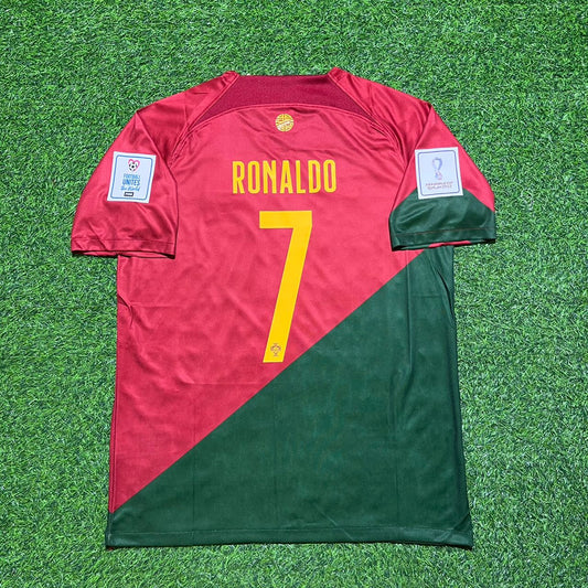 Cristiano Ronaldo #7 Portugal 2022 World Cup Home Retro Football Jersey
