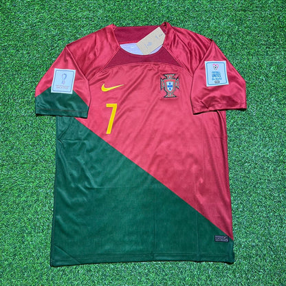 Cristiano Ronaldo #7 Portugal 2022 World Cup Home Retro Football Jersey